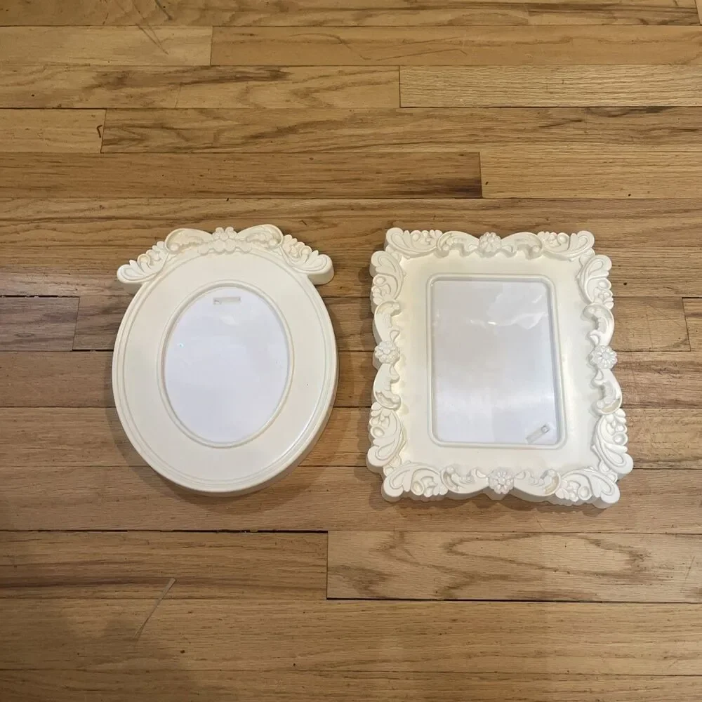 2 IKEA KVILL Ornate , Ivory-colored Photo or Art Frame Set